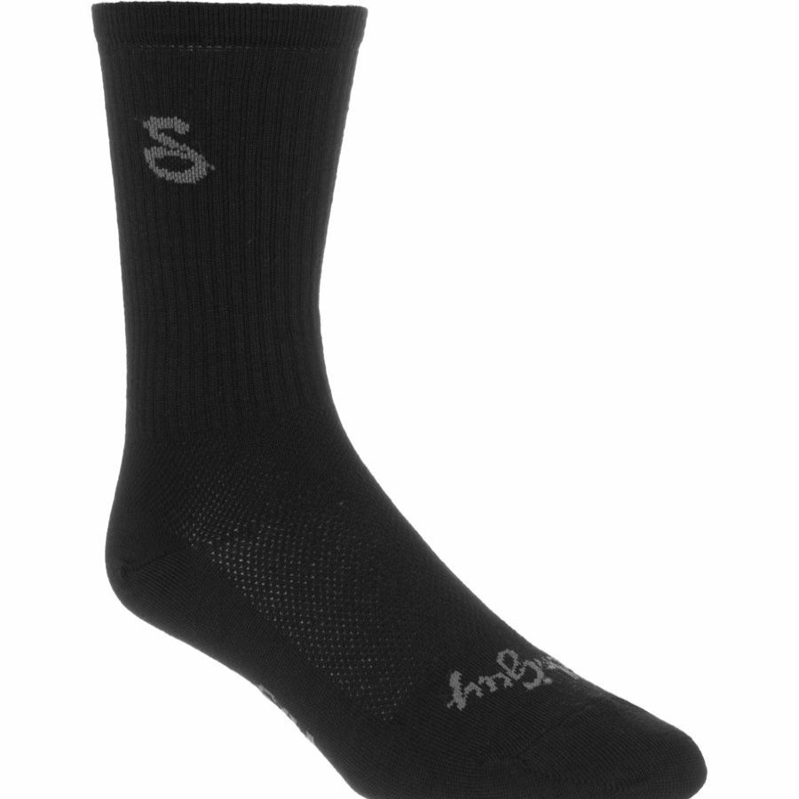 New * Sockguy Tall Black 6In Wool Sock