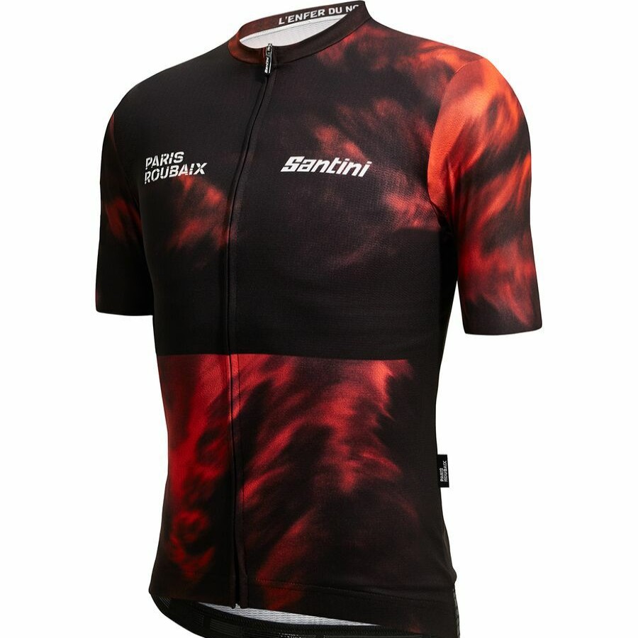 Wholesale * Santini Paris Roubaix Enfer Du Nord Jersey Men'S